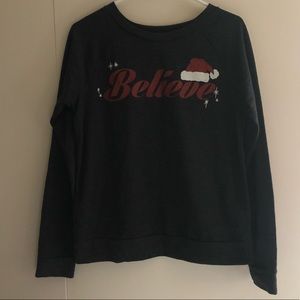 Believe Santa Cold Crush Ugly Sweater Sweatshirt M